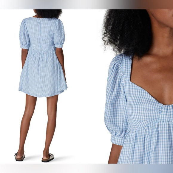 RTR NOW Blue Gingham Babydoll Dress - Picture 2 of 6